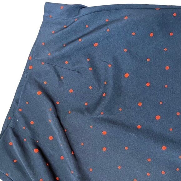 Elodie Navy Midi Skirt with Red Dots Flowy Breezy Side Zip Size Small - Picture 7 of 11